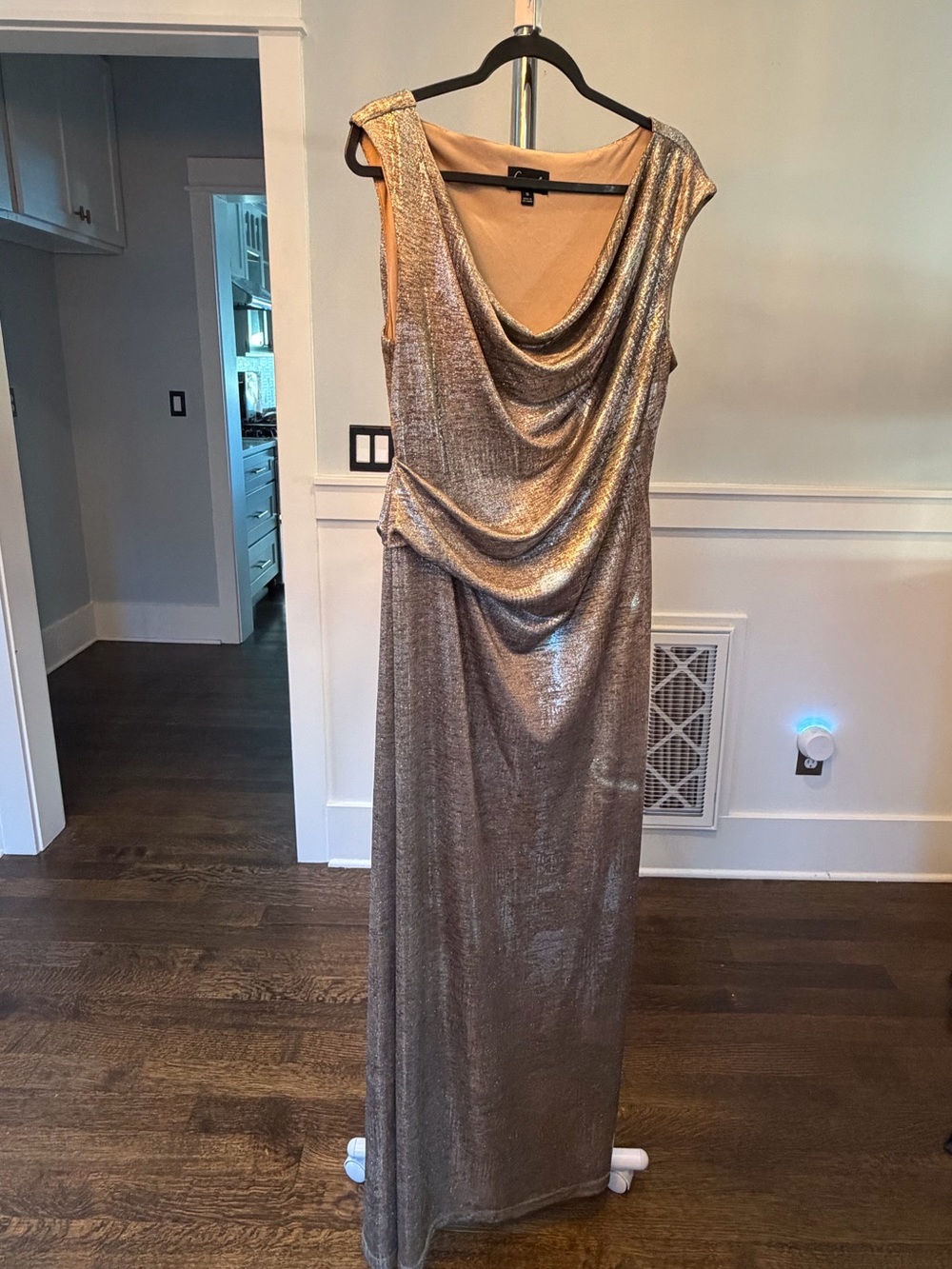 Elegant Metallic Bronze Evening Dress - Women size XL/16